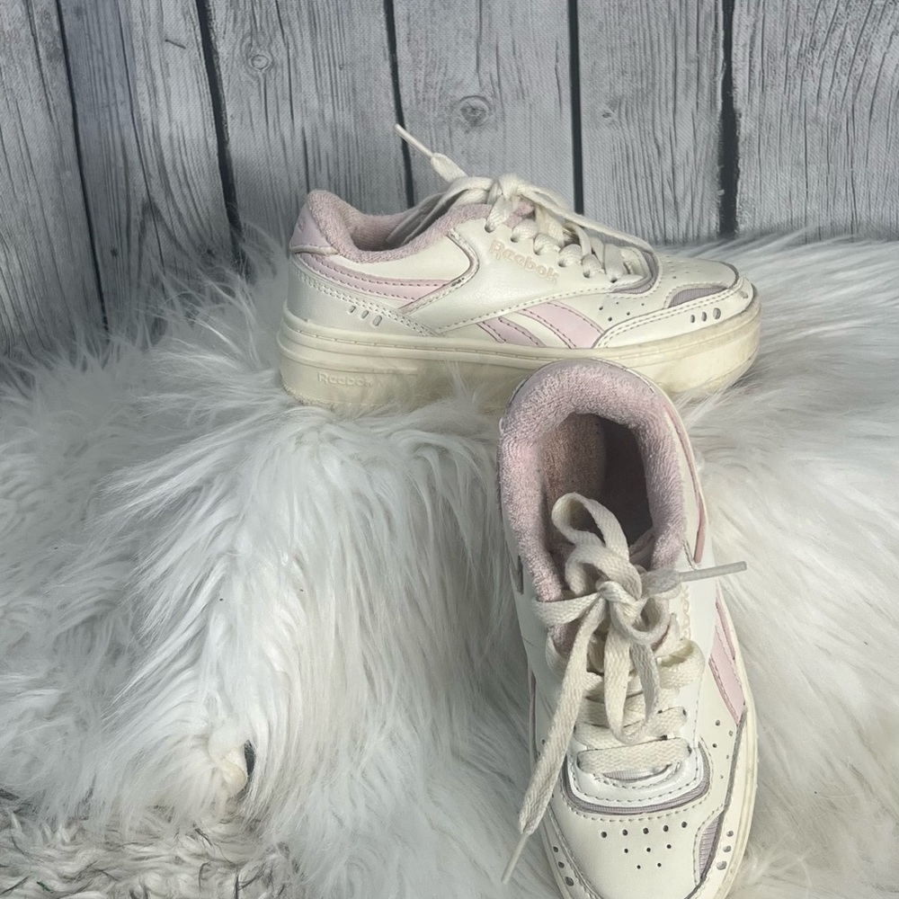 Reebok Kids White and Pink Sneakers